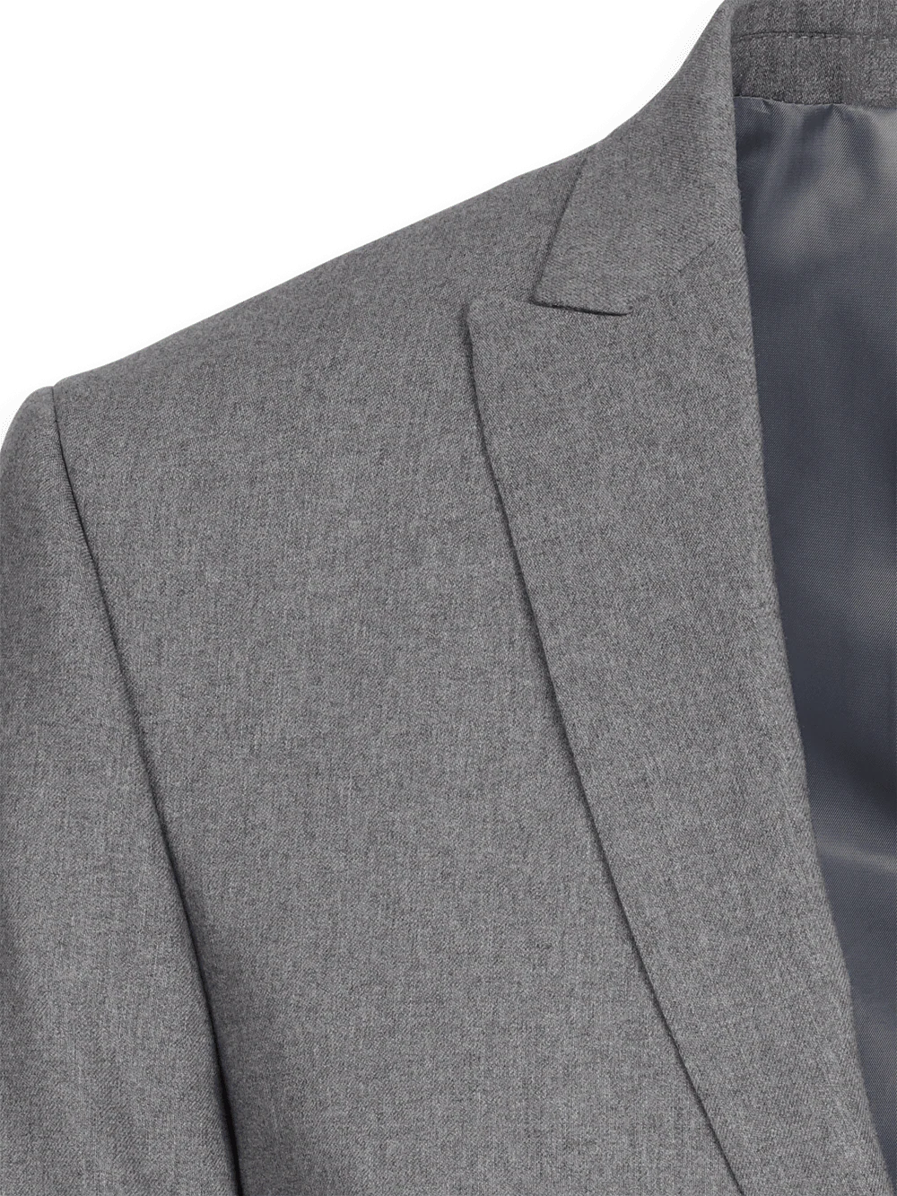 Tailored Fit Essential Wool Peak Lapel Suit Jacket - Grey - Image 3