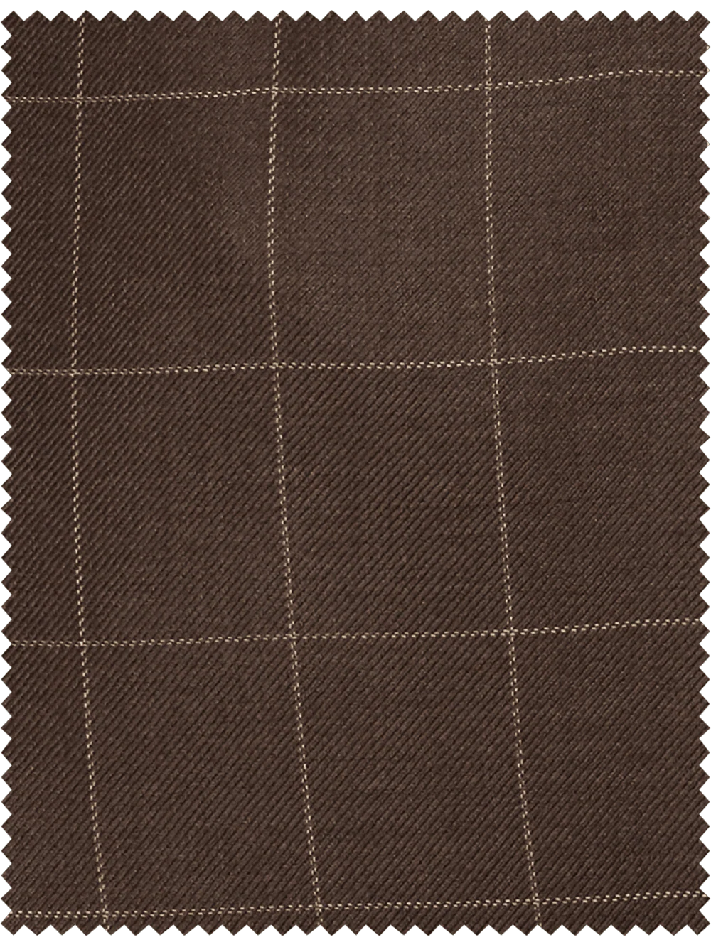Tailored Fit Essential Wool Pleated Pants - Brown Windowpane - Image 3