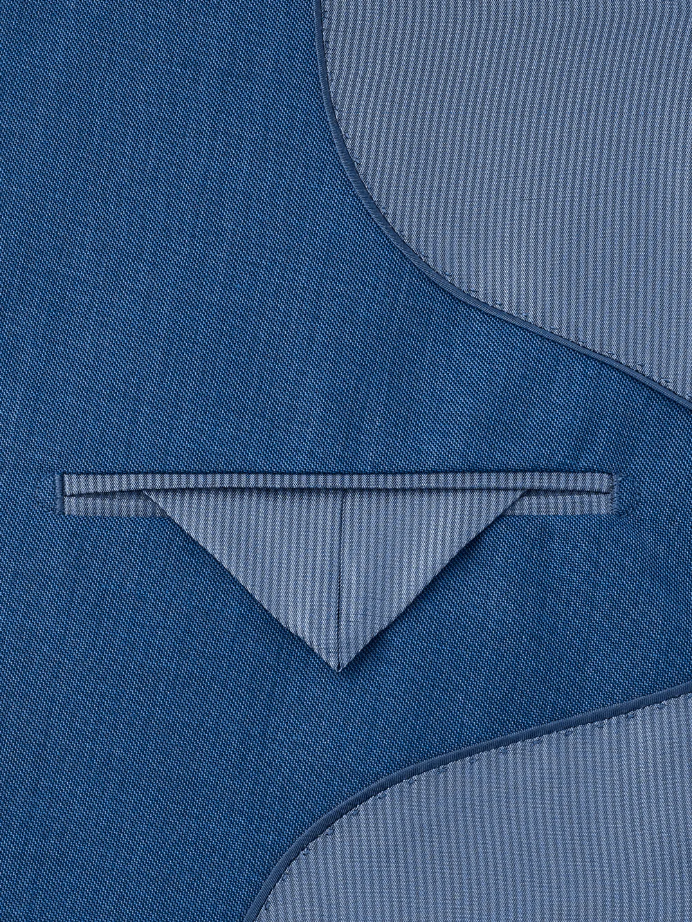 Tailored Fit Sharkskin Notch Lapel Suit Jacket - Slate Blue - Image 3