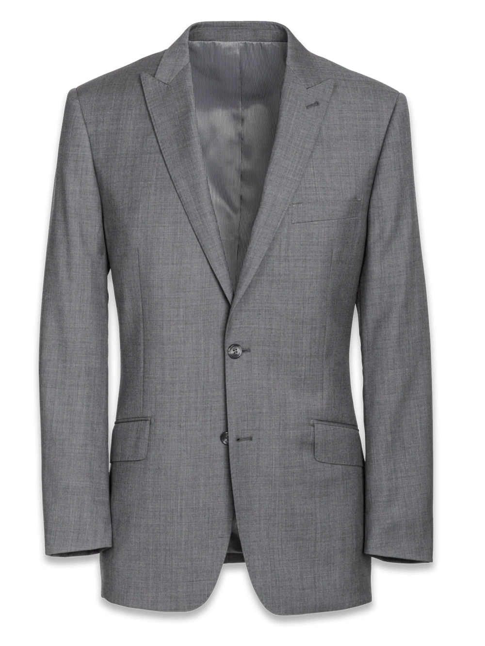 Tailored FIt Sharkskin Peak Lapel Suit Jacket - Grey