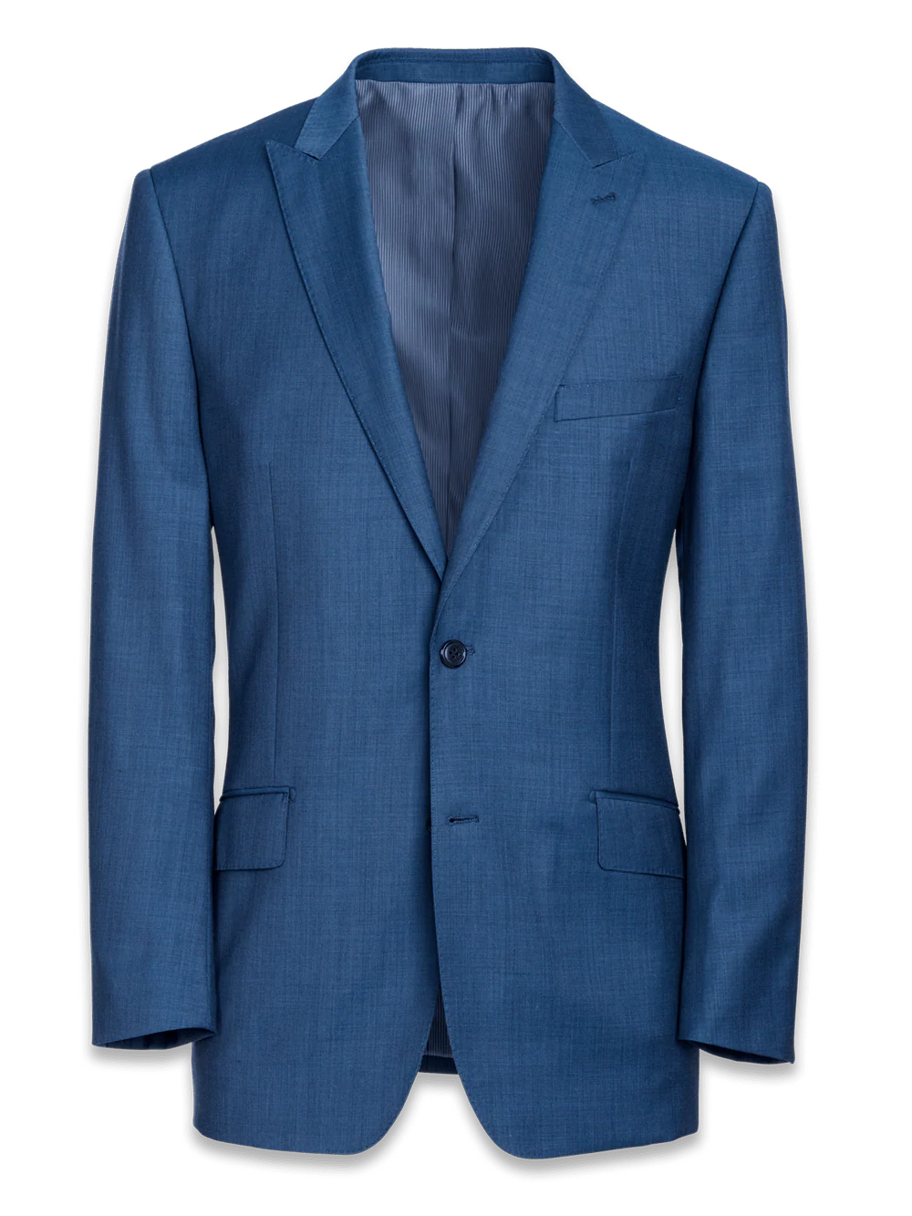 Tailored FIt Sharkskin Peak Lapel Suit Jacket - Slate Blue