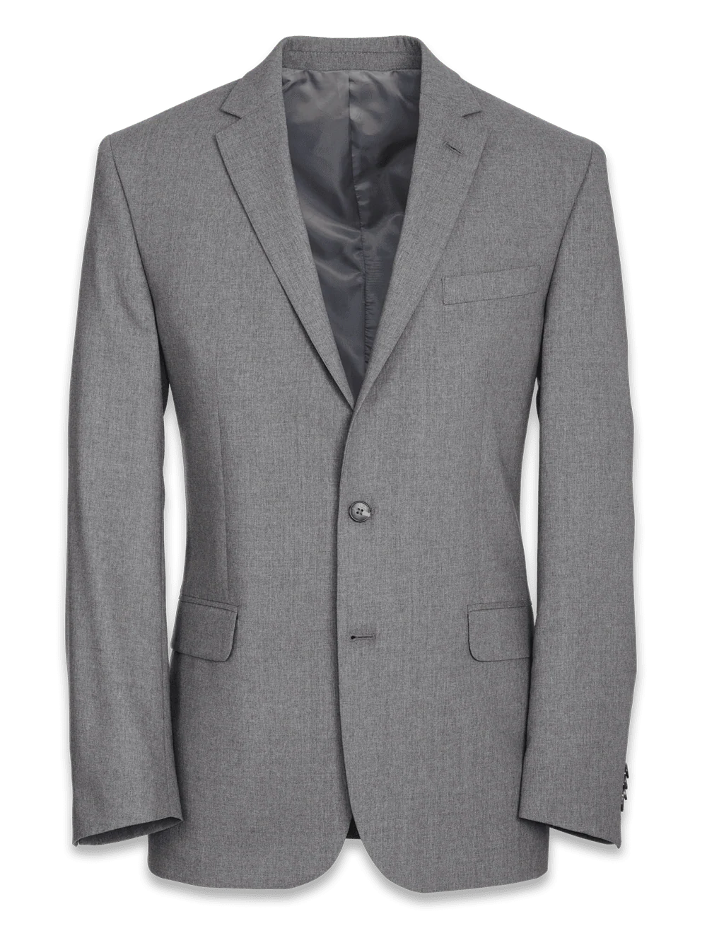 Tailored Fit Wool Essential Wool Notch Lapel Suit Jacket - Grey