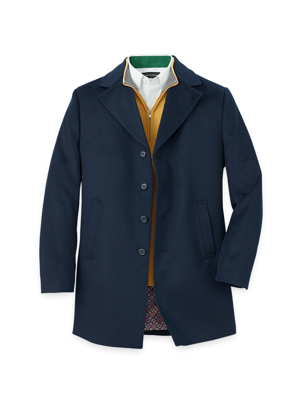 Wool Blend Topcoat - Navy