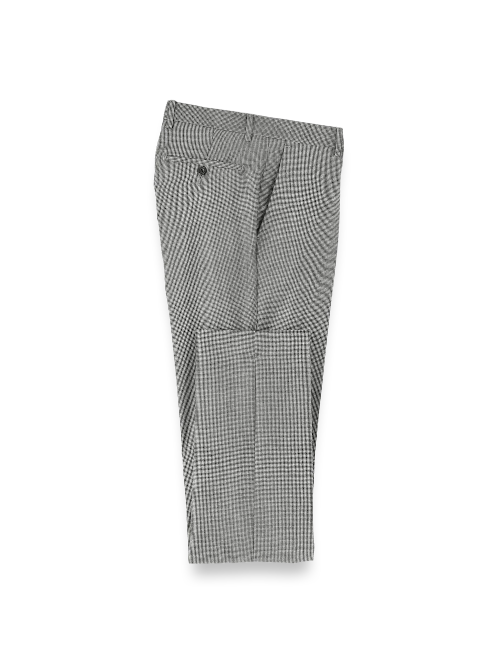 Wool Flannel Houndstooth Pants - Black