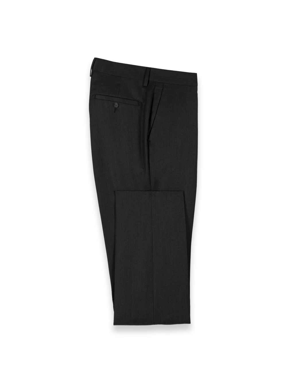 Wool Flannel Solid Pants - Black