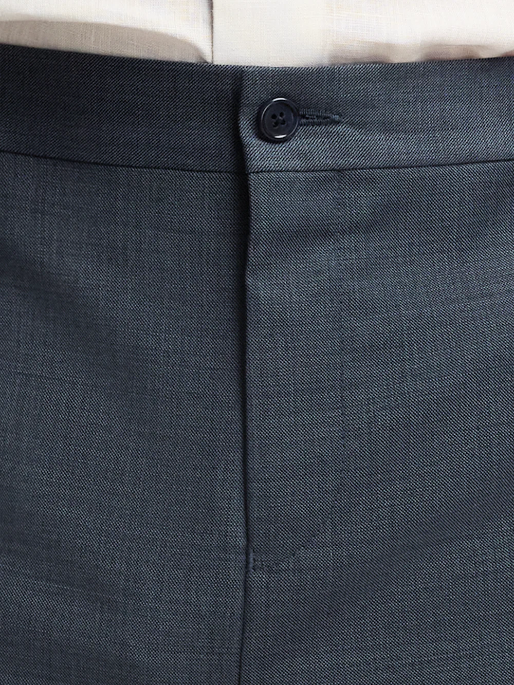 Wool Sharkskin Flat Front Shorts - Blue - Image 5
