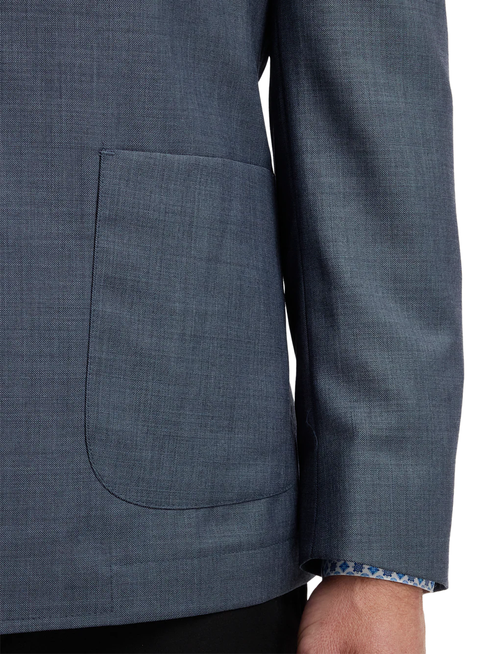 Wool Sharkskin Shirt Jacket - Blue - Image 6
